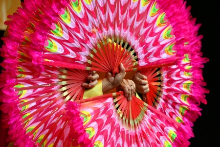 Asian Daance Fan - colorful, abstract, asian, fans