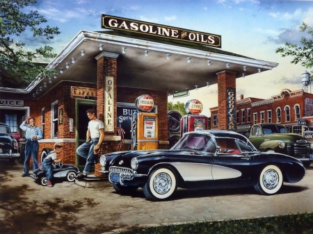 Full Service - service, station, corvette, car