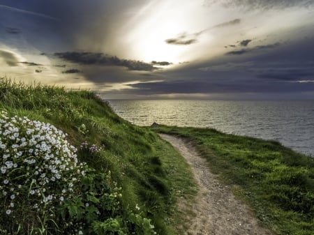 Path Along the Sea in the Evening