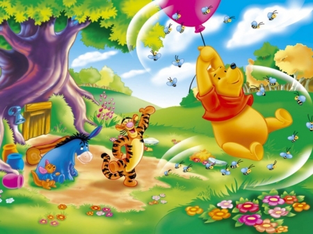 winnie the pooh - flower, winnie, pooh, tigger