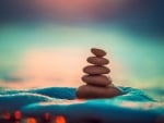 Pyramid of stones on the beach