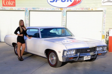 1967 Chevy Imapala SS 427 and Girl - Muscle, Car, Girl, Impala, 427, SS, Old-Timer, Chevy