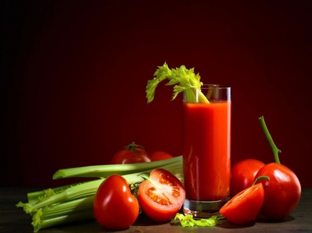 Tomato Juice - fresh, fresh tomatoes, glass, juicy