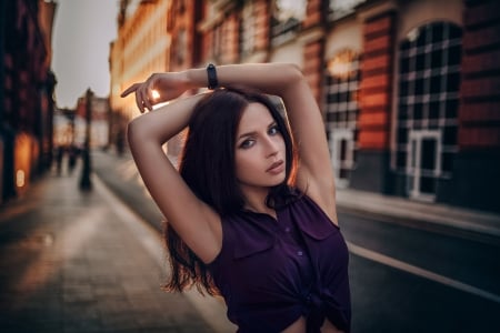 Lovely Girl - face, road, woman, model