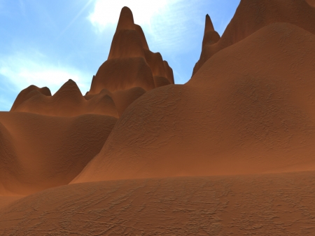 Sand Dunes of The Desert - beauty, sanddunes, blender, 3d, wallpaper, sand, dunes