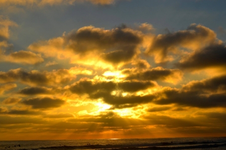 Golden Skies - skies, golden, nature, sun