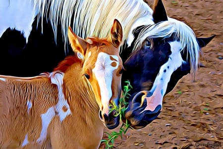 MOTHER AND FOAL - MOTHER, FOAL, FRACTAL, ABSTRACT