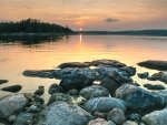 Rocky Sea Shore at Sunset