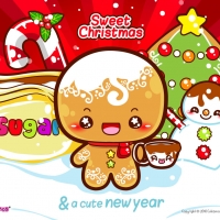 kawaii christmas gingerbread man