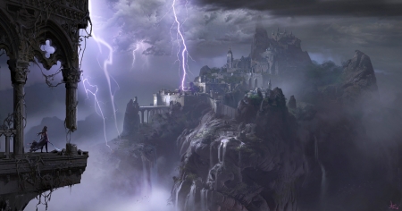 The storm - fantasy, storm, luminos, lighting, ling xiang, art