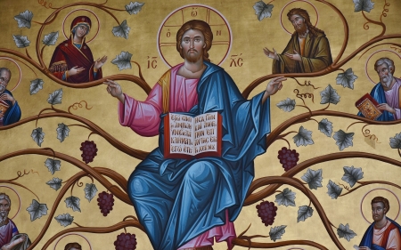 Jesus - Vine - vine, jesus, mary, saints, john the baptist