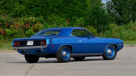 1970 Plymouth Hemi Cuda - Muscle, Mopar, Blue, Classic