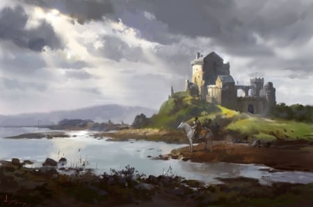 Image result for castle on the coast art