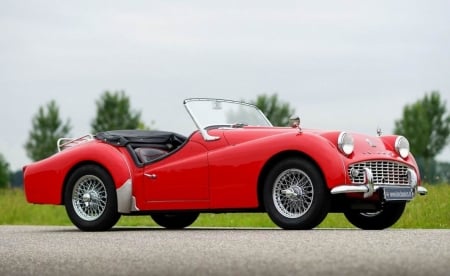 1959 Triumph TR3A - tr3a, sports, triumph, car, old-timer, red