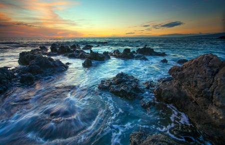 Beach And Sunset - beach, sky, nature, sunset