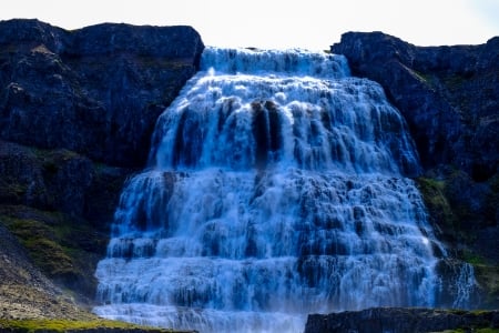 Waterfall - Water, Nature, Waterfall, 4K, Blue