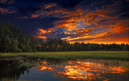 Little Bit Of Heaven - Sunset, Nature, Lakes, Heaven, Relection