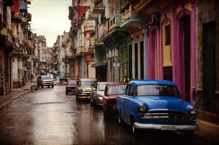 quiet street - street, house, car, road