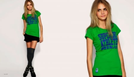 Cara-Delevingne - greentop, legs, young, model