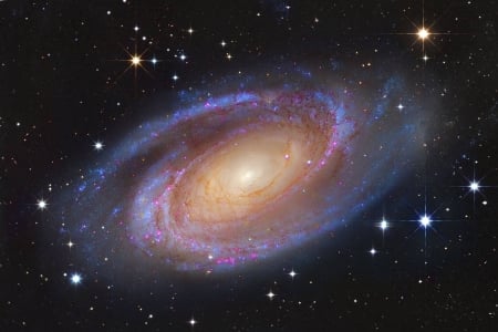 Bright Spiral Galaxy M81 - fun, stars, cool, m81, galaxies, space