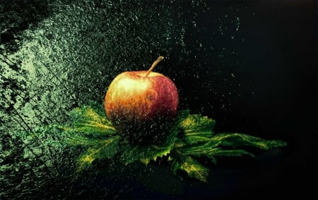 Apple - water, spray, apple, fruit