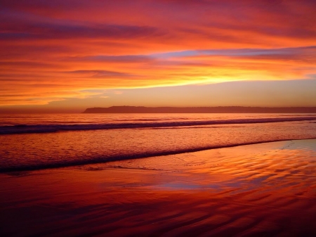 Awesome Sunset - nature, beach, dark, clouds, colorful, sunset