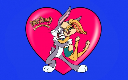 bugs and lola bunny - bugs, bunny, heart, lola