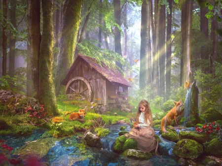 â™¥ - art, house, girl, fantasy