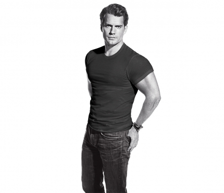 Henry Cavill - white, black, bw, actor, henry cavill, man