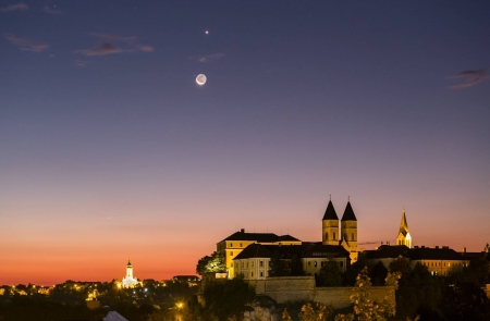 A September Evening Sky - moon, nature, fun, cool, sunset