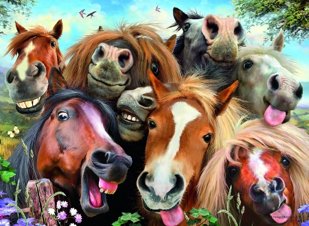 Selfie - horse, selfie, luminos, animal, laugh, smile, funny, fantasy