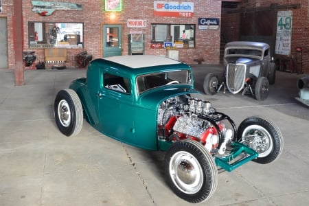 1932--5-Window-Coupe - classic, hotrod, 1932, green