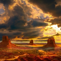 Sunset on Monument Valley, Arizona