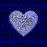 Blue Beaded Heart