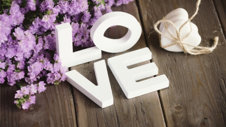 ღ♥ღ - letters, flowers, lavender, love