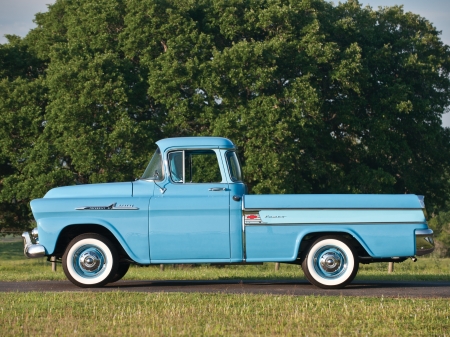 1959-Chevrolet-Apache - Bowtie, GM, Lite Blue, Classic