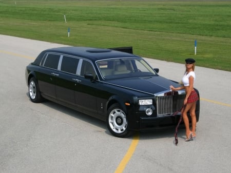 rolls royce limousine - royce, rolls, girl, limousine