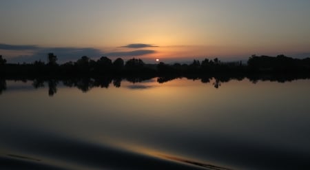 Sunrise on the Rhone 2 - River, Sunrise, France, Rhone