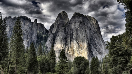 Middle Cathedral Rock - wide screen, california, national park, landscape, photography, nature, yosemite, beautiful, scenery, usa, photo