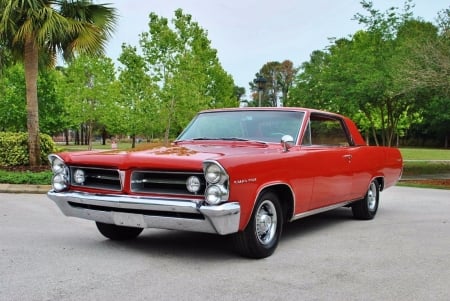 1963 Pontiac Grand Prix 389 Tri-Power V8 3-Speed 2-Door Coupe - prix, v8, grand, 389, 3-speed, tri-power, coupe, car, red, old-timer, pontiac, 2-door