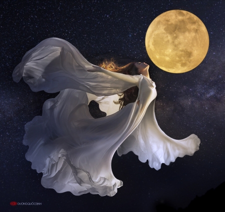 * - moon, beauty, lady, photography