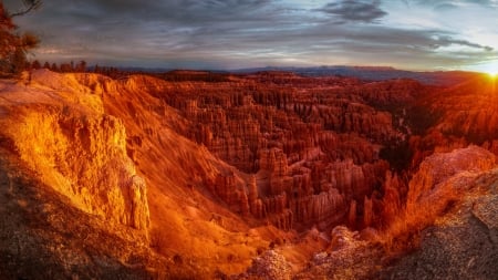 Sunrise at Bryce Canyon - wide screen, utah, national park, landscape, beautiful, photo, usa, scenery, photography, bryce canyon, nature