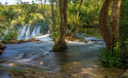 Waterfalls - Drzerwa, Rzeka, Wodospad, Las