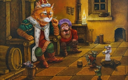 Tales of the cat Kuzma - illustration, fantasy, animal, pisica, king, tales of the cat kuzma, alexander maskaev, cat