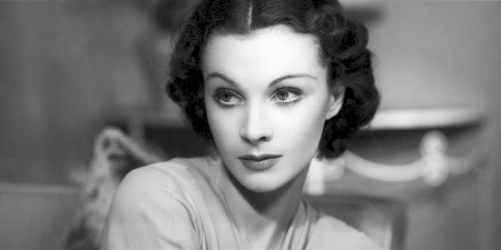 Vivien Leigh - white, woman, face, actress, girl, bw, vivien leigh, black