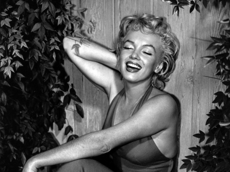 Marilyn Monroe - black, white, Marilyn Monroe, woman, girl, bw, blonde, actress