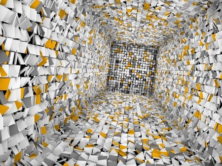 Untitled - abstract, tiles, cube, 3d