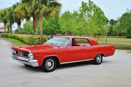 1963 Pontiac Grand Prix 389 Tri-Power V8 3-Speed 2-Door Coupe - red, v8, 3-speed, coupe, prix, 389, 2-door, old-timer, car, grand, tri-power, pontiac