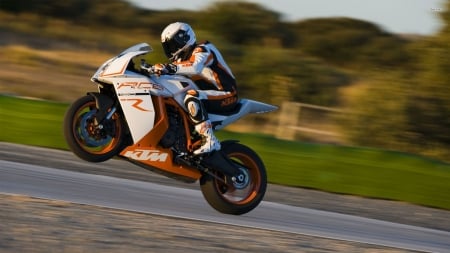 ktm 1190 rc8 - ktm, motorcycle, rider, grass