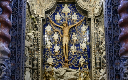 Tree of Life - Saints, Sicily, Mary, Christ, church, Crucifix, altar, Jesus